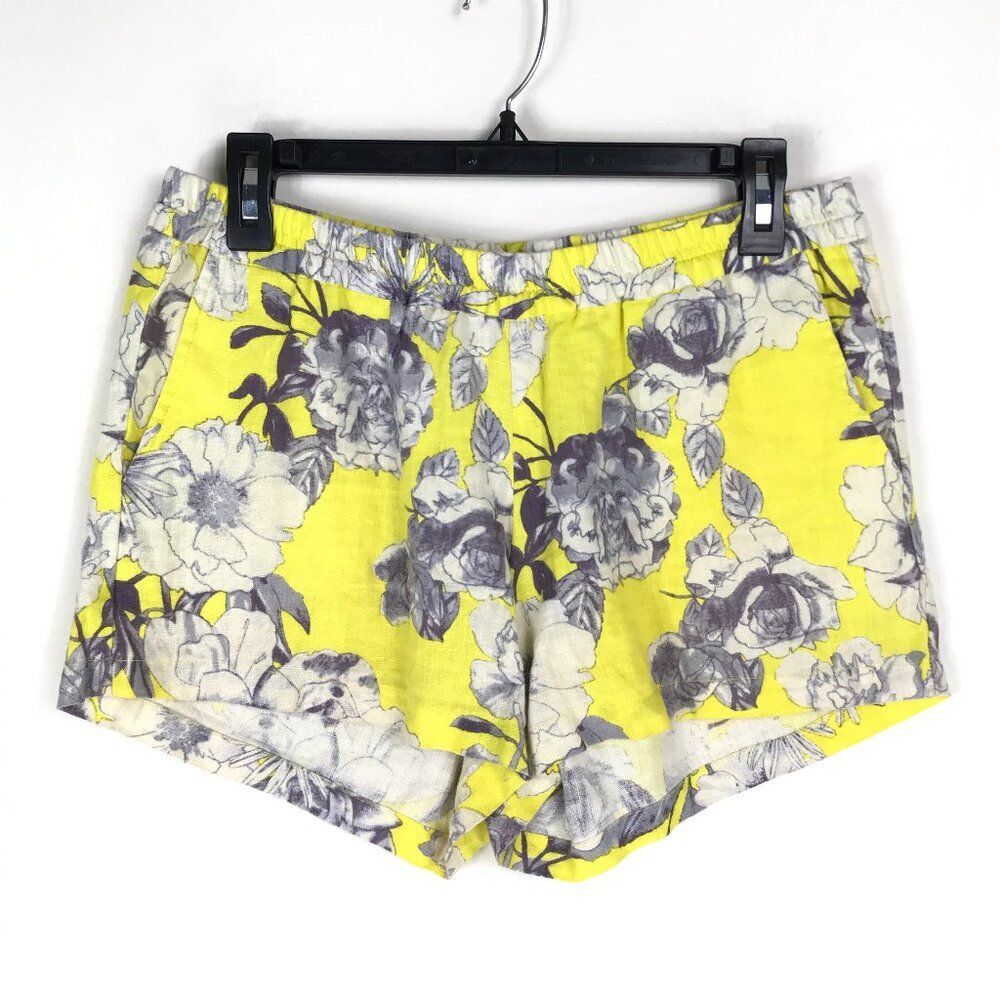 Kut from the Kloth Floral Print Linen Shorts Women's Size 6 Lightweight Summer
